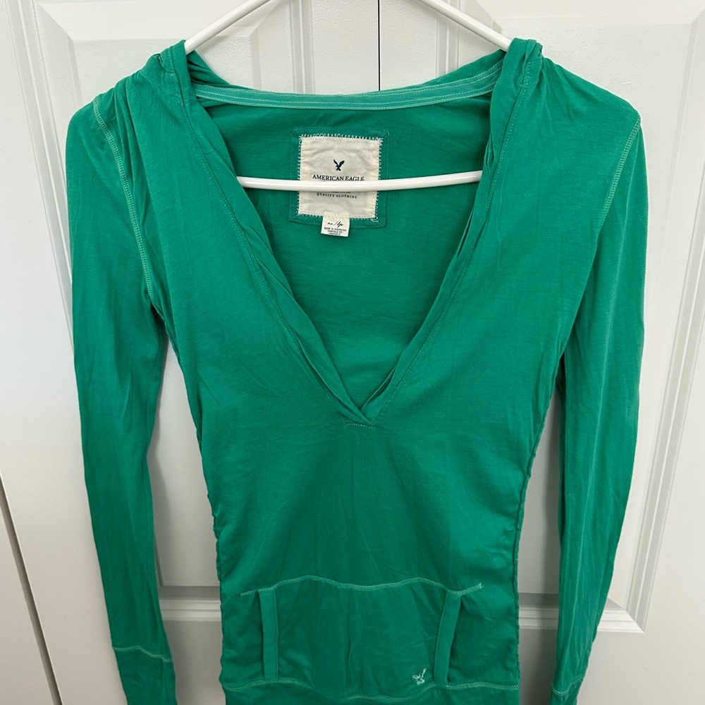 Y2K VINTAGE RARE American Eagle Outfitters Vibrant Green Hoodie